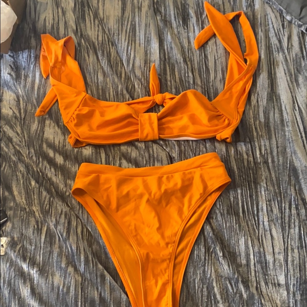 Orange halter bikini